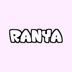 Coloriage prénom RANYA