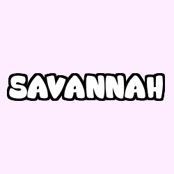 Coloriage prénom SAVANNAH