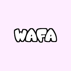 Coloriage prénom WAFA