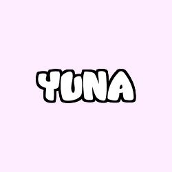 Coloriage prénom YUNA