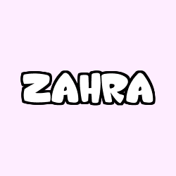 Coloriage prénom ZAHRA
