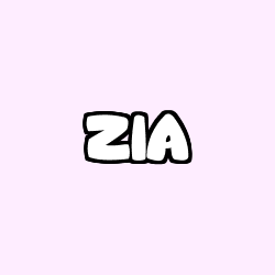 Coloriage prénom ZIA