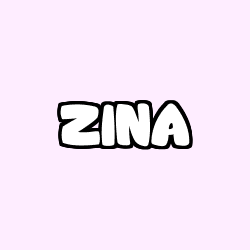 Coloriage prénom ZINA