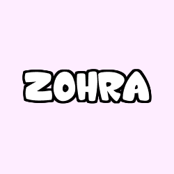 Coloriage prénom ZOHRA