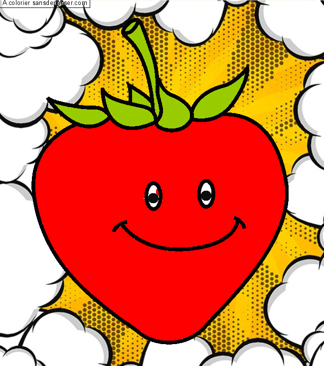 Fraise souriante par un invit&eacute;
