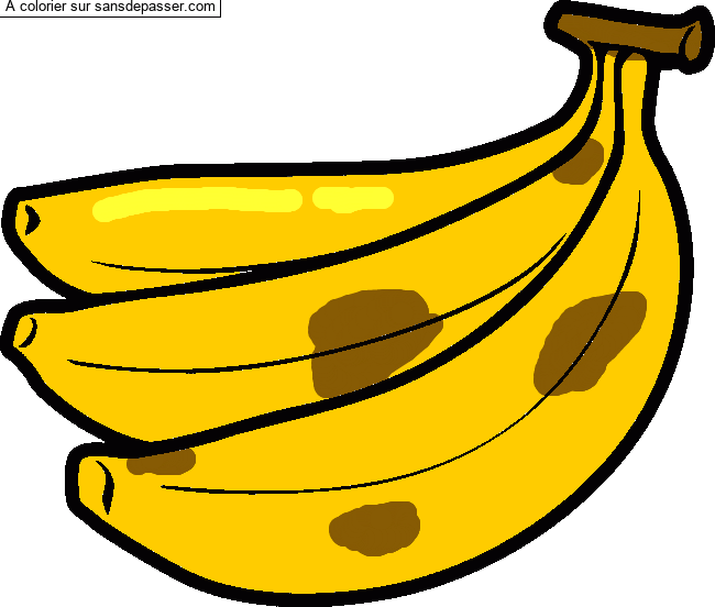 Coloriage Trois bananes 