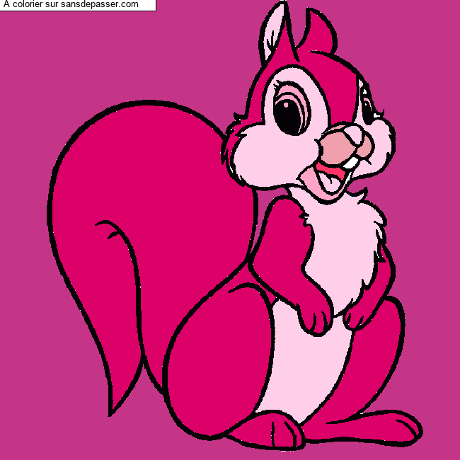 Coloriage Mademoiselle &Eacute;cureuil par Greg