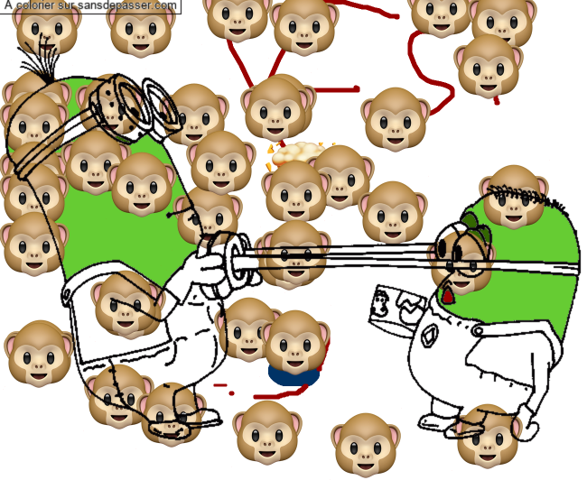 Coloriage Minion sans lunettes par un invit&eacute;
