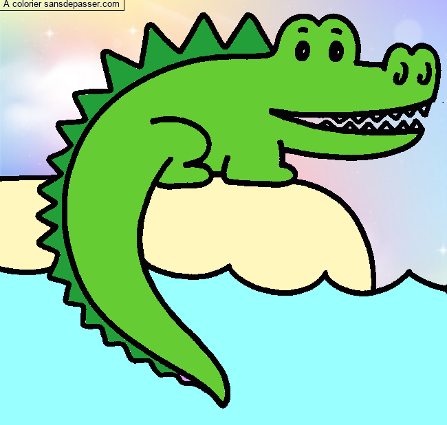 Crocodile au bord de l'eau par un invit&eacute;