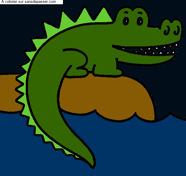 Crocodile au bord de l'eau par un invit&eacute;