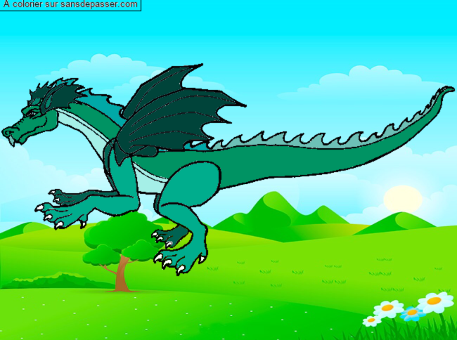 Coloriage Dragon volant par un invité