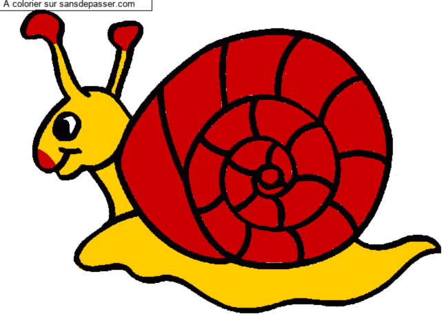 Coloriage Escargot par un invit&eacute;