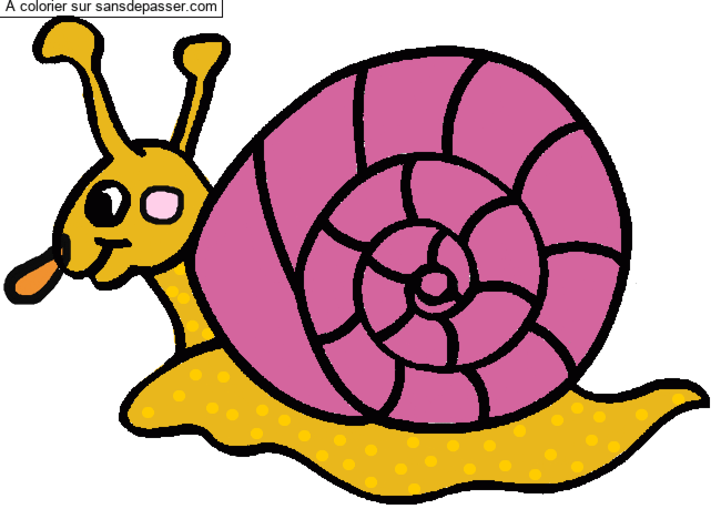 Coloriage Escargot par un invit&eacute;