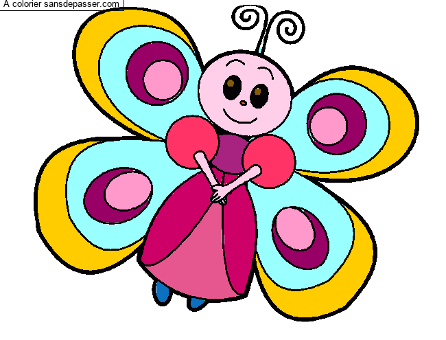 Coloriage Mademoiselle Papillon