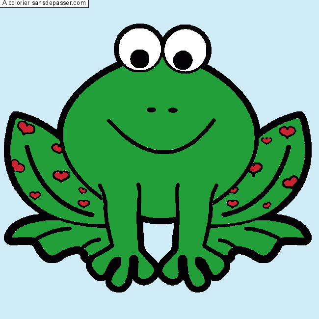 Grenouille avec des coeurs par un invit&eacute;
