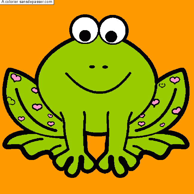 Grenouille avec des coeurs par un invit&eacute;