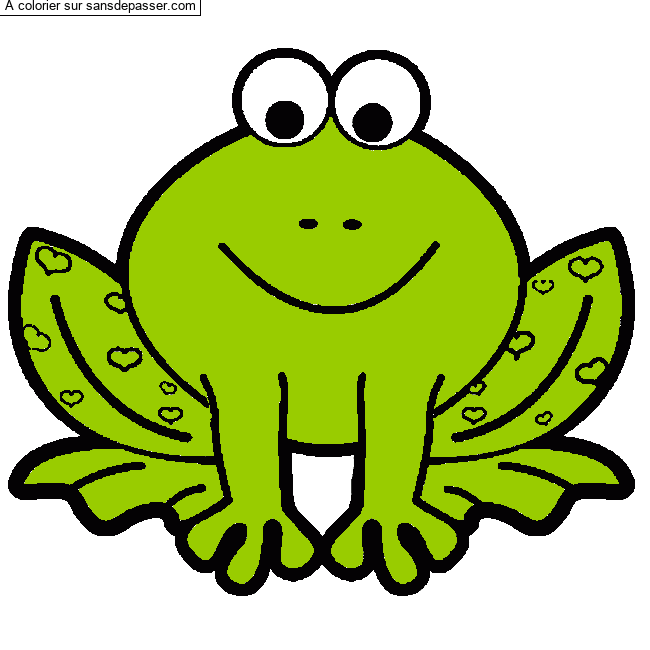 Grenouille avec des coeurs par un invit&eacute;