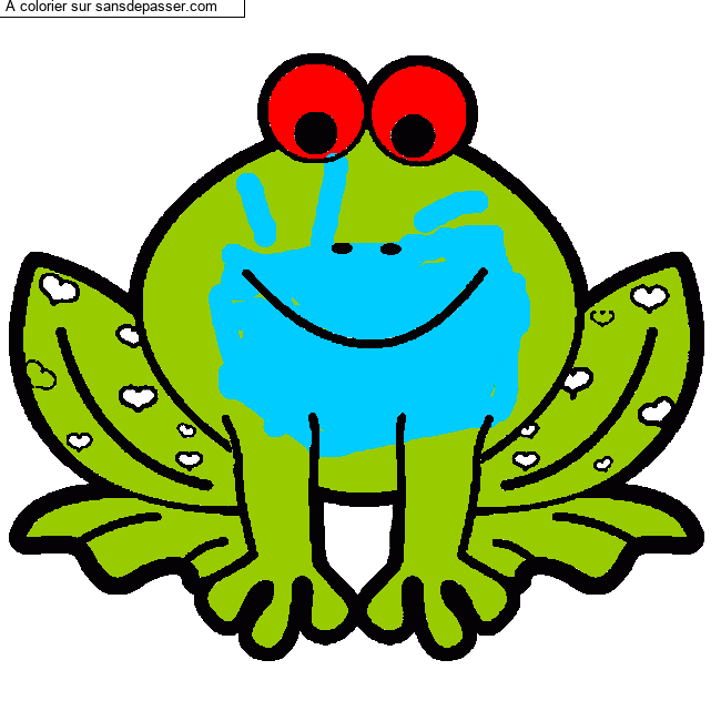 Grenouille avec des coeurs par un invit&eacute;
