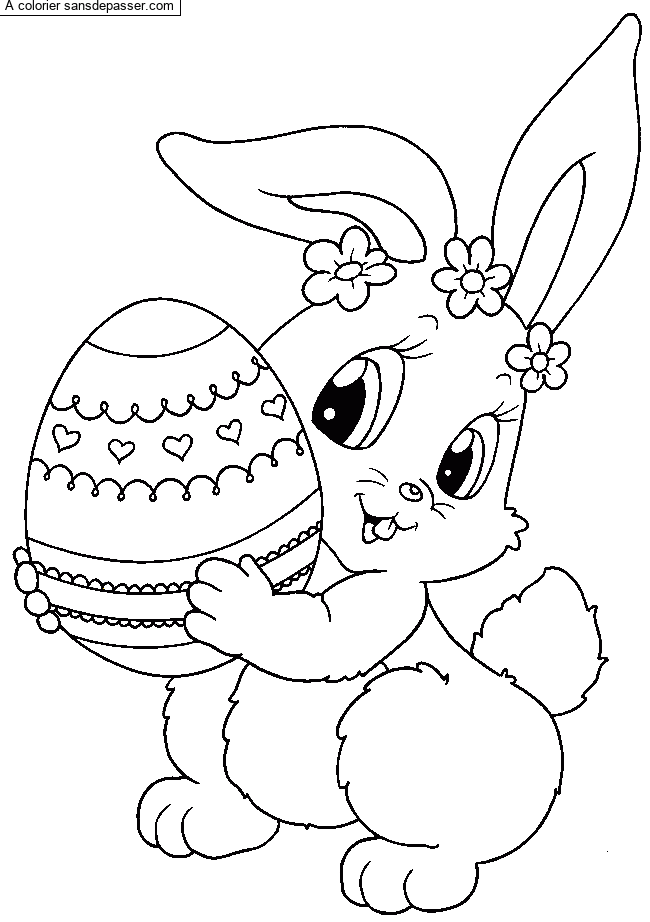 Lapin avec un oeuf de P&acirc;ques par un invit&eacute;