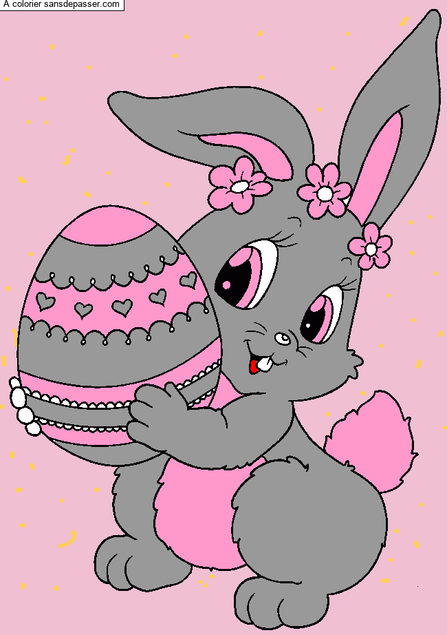 Lapin avec un oeuf de P&acirc;ques par un invit&eacute;