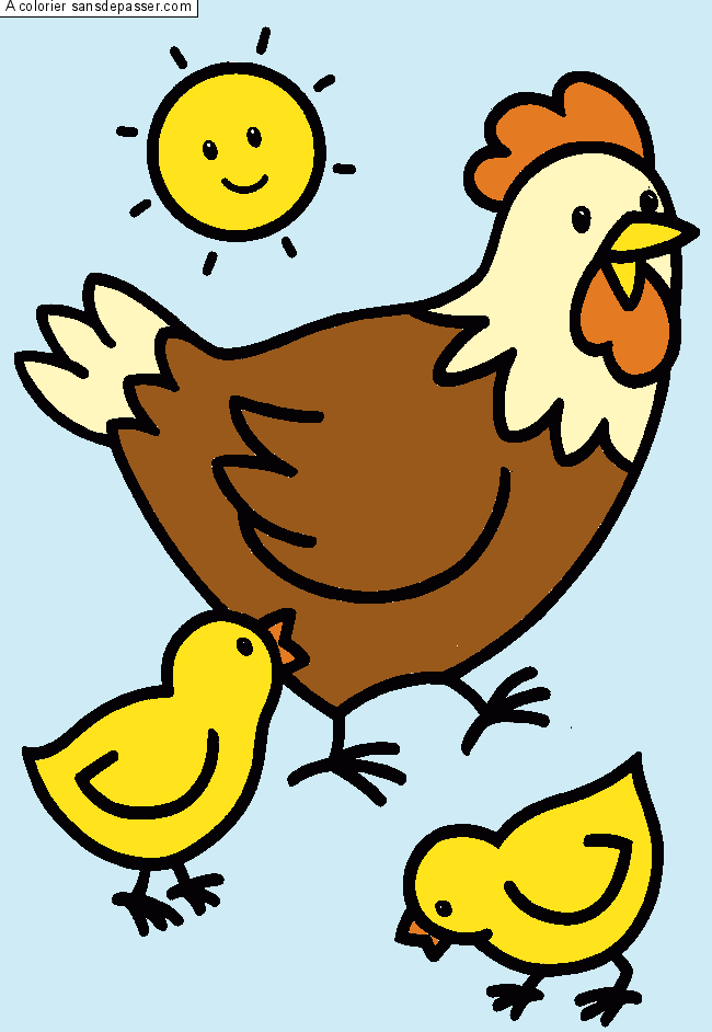 Maman Poule et ses petits par un invit&eacute;