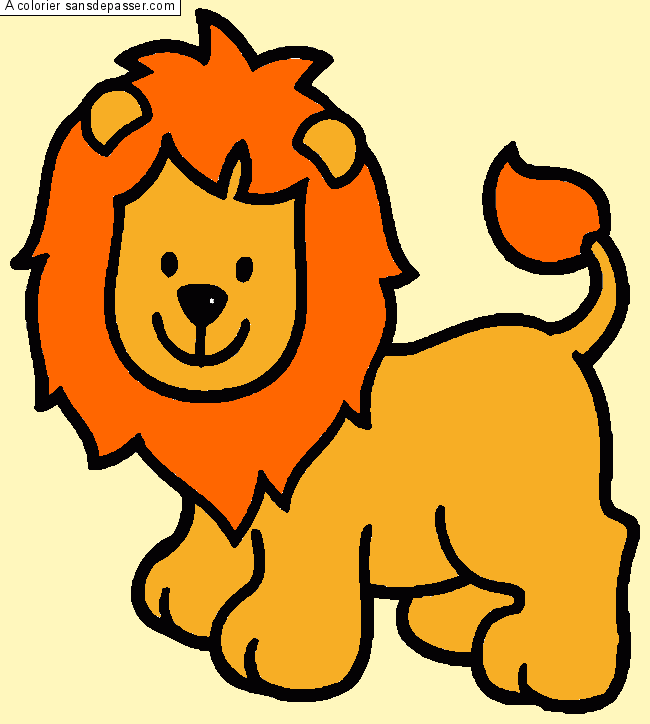 Coloriage Lion souriant