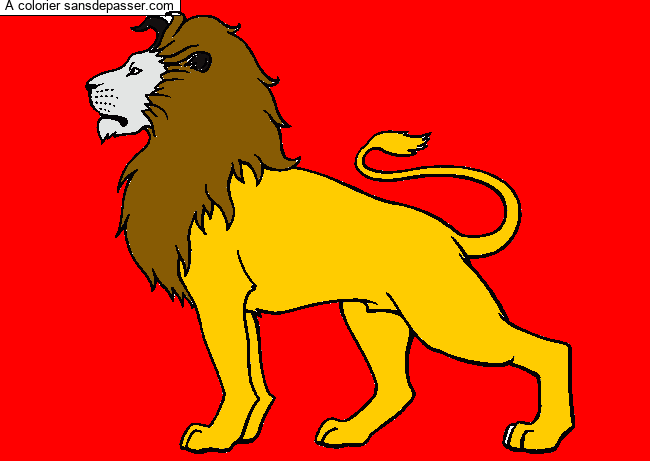 Coloriage Lion majestueux