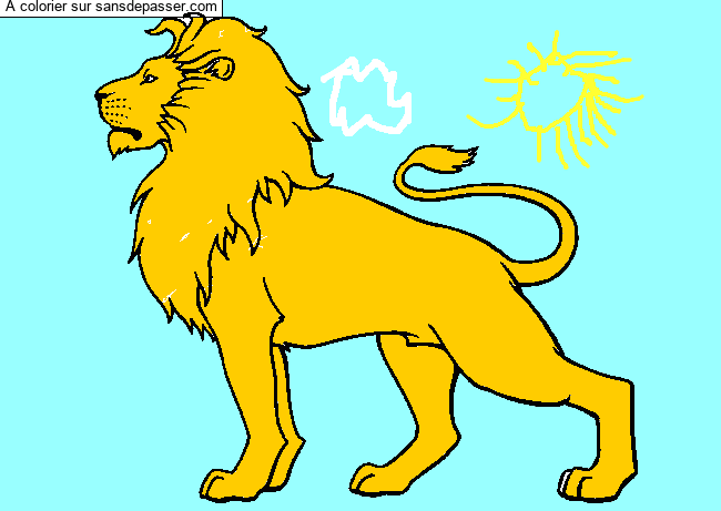 Coloriage Lion majestueux par GUGUSS