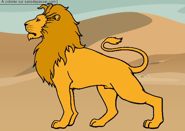 Coloriage Lion majestueux par un invité