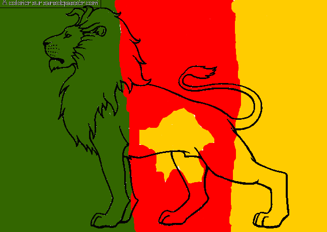 Coloriage Lion majestueux par un invité
