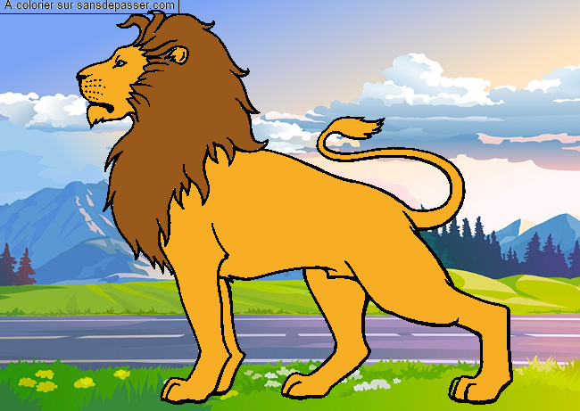 Coloriage Lion majestueux