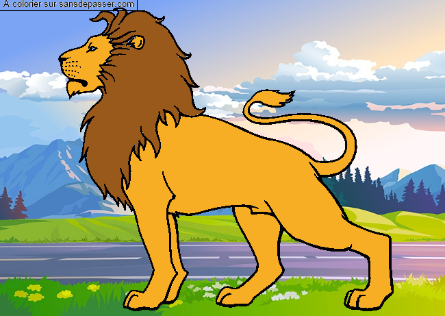 Lion majestueux par un invit&eacute;
