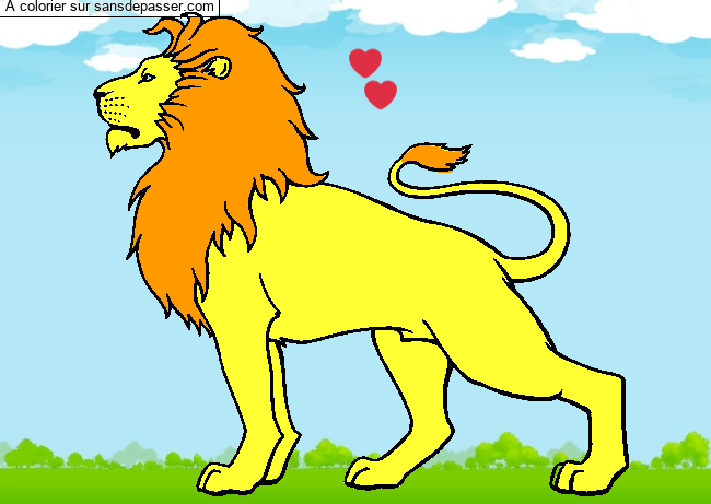 Lion majestueux par un invit&eacute;