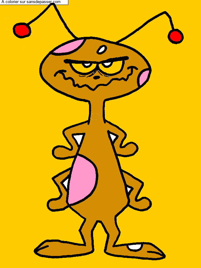 Coloriage Extraterrestre grognon par un invit&eacute;
