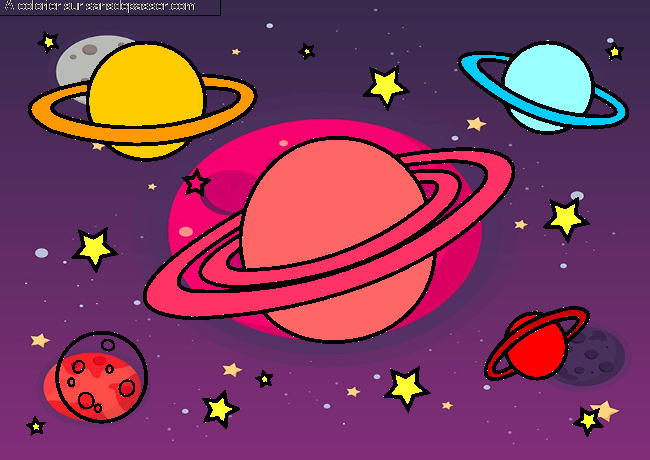 Coloriage Plan&egrave;tes et &eacute;toiles par kellychouchou