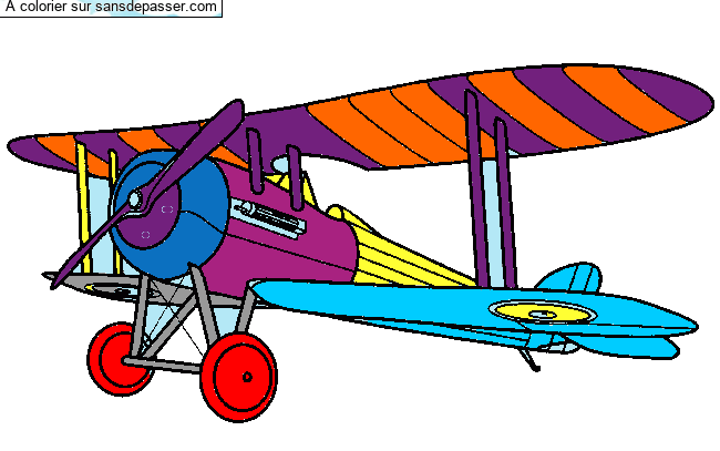 Coloriage Avion Bi-plan par un invité