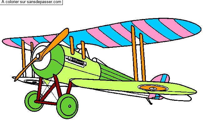 Coloriage Avion Bi-plan par LEANA