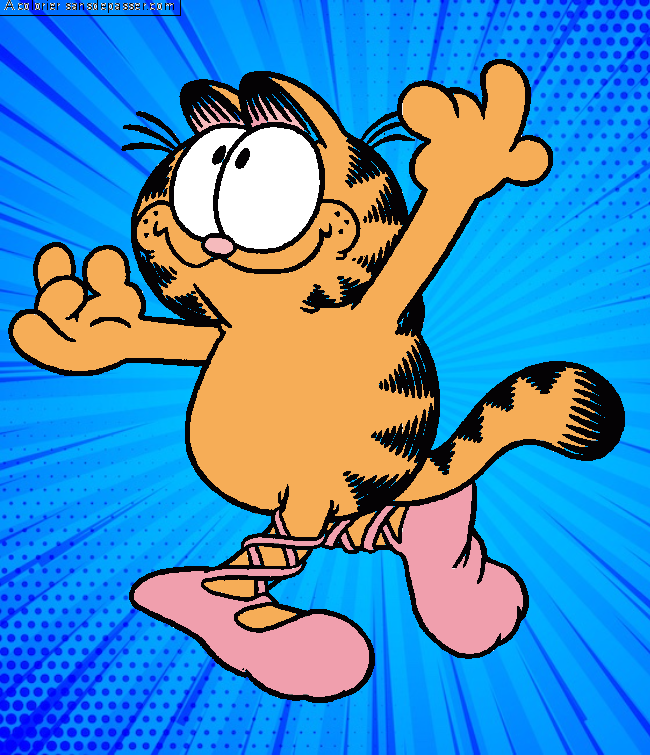 Coloriage Garfield fait de la danse