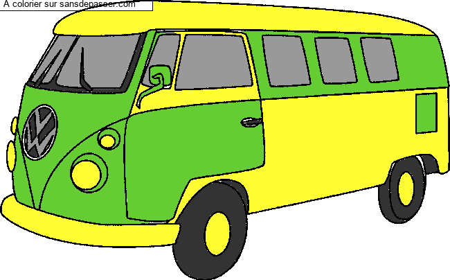 Coloriage Combi VW par un invit&eacute;