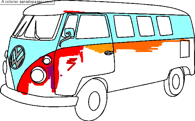 Coloriage Combi VW - Sans Dépasser