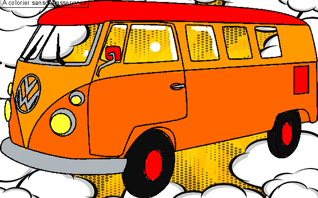 Coloriage Combi VW - Sans Dépasser