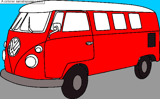 Coloriage Combi VW - Sans Dépasser