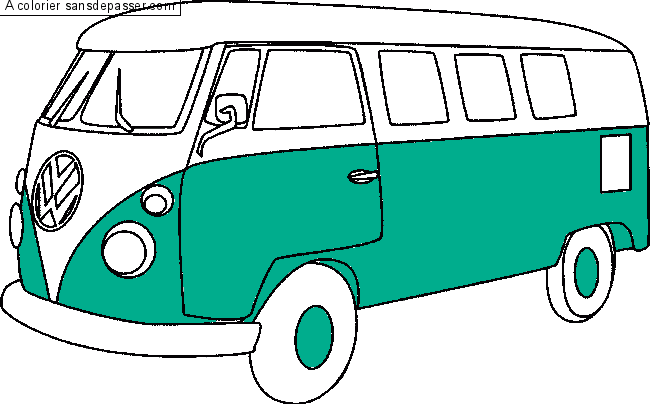 Coloriage Combi VW - Sans Dépasser