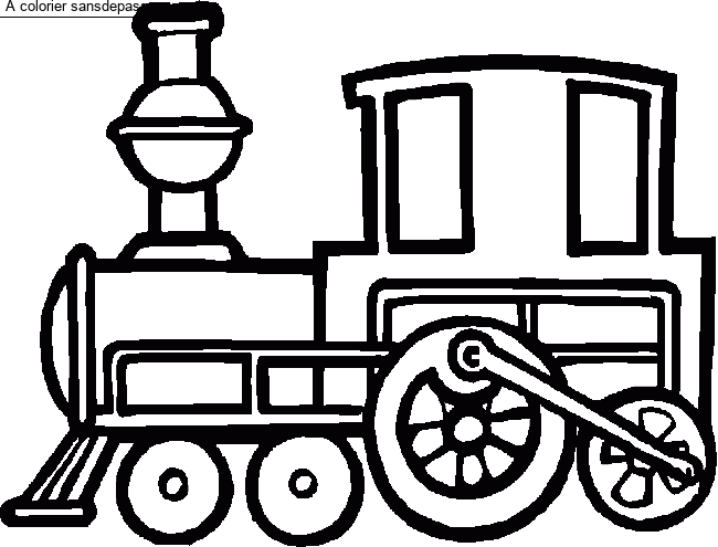 Coloriage Locomotive &agrave; vapeur par un invité