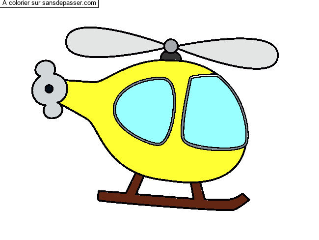 Coloriage H&eacute;licopt&egrave;re par un invit&eacute;
