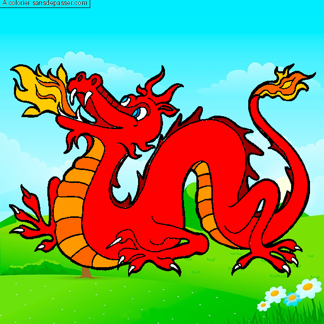 Coloriage Dragon chinois