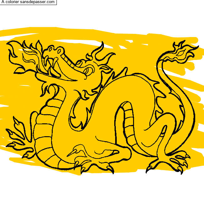 Coloriage Dragon chinois par un invité