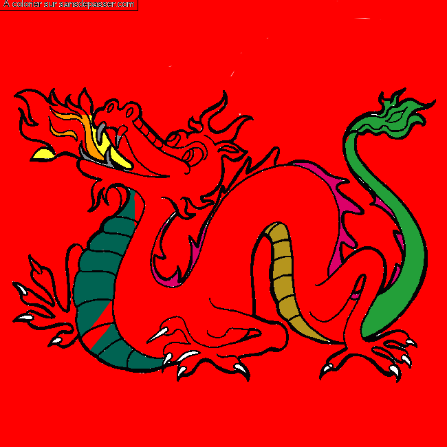 Coloriage Dragon chinois par lloyd