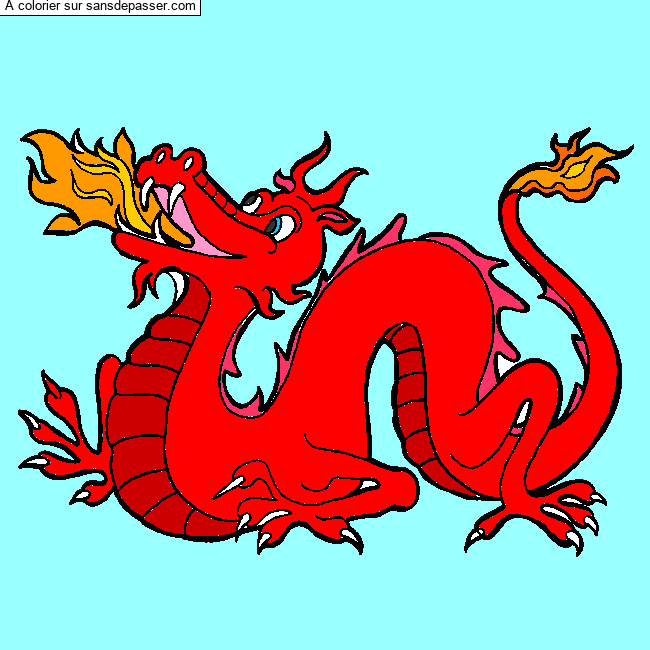 Coloriage Dragon chinois par un invité