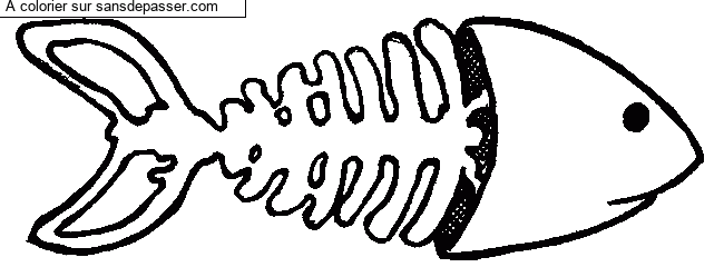 Coloriage Ar&ecirc;tes de poisson par un invit&eacute;